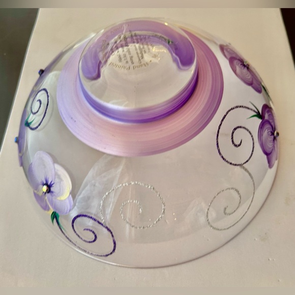 Hand painted Madiggan Australia, purple, floral bowl. 8.25” - Picture 6 of 9